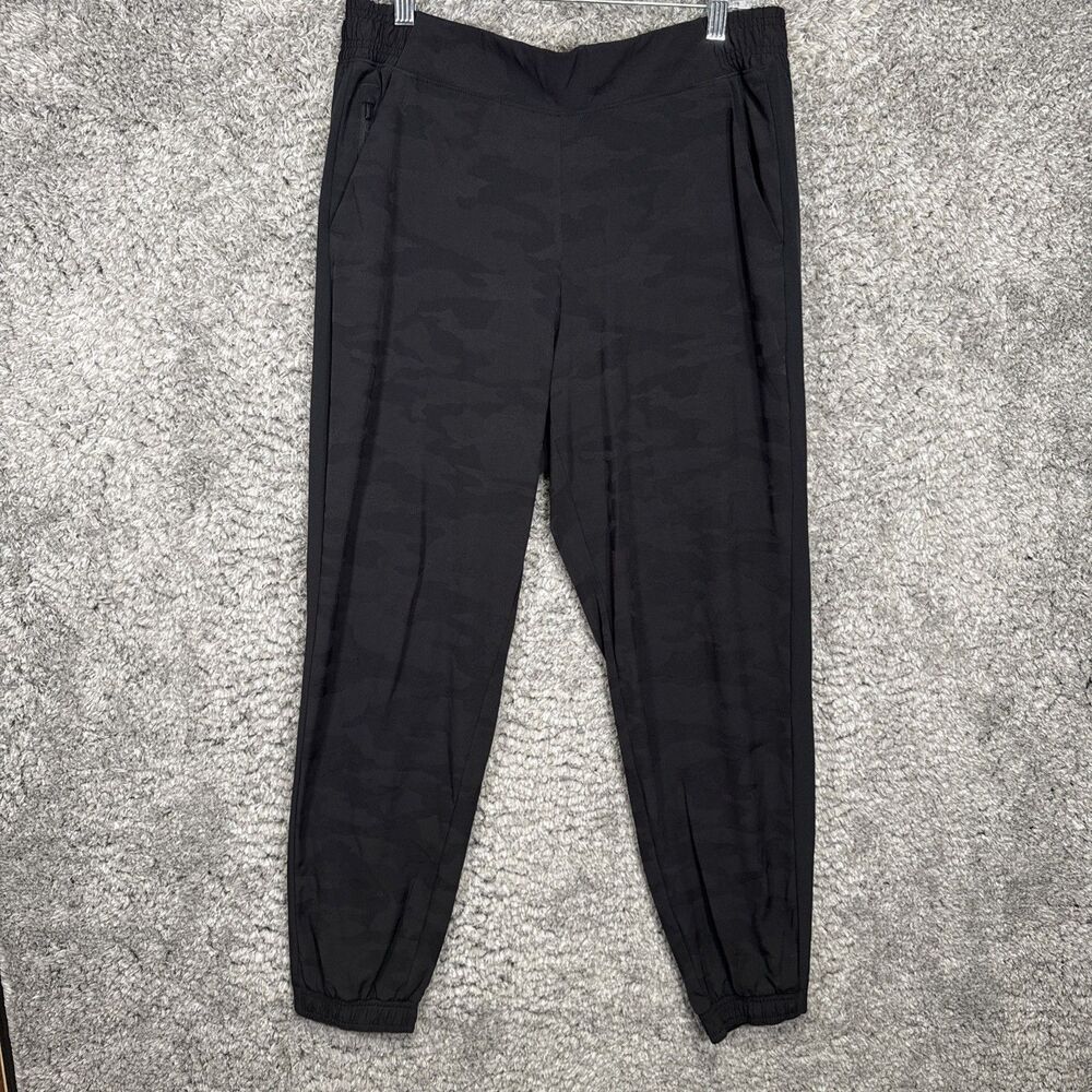 Athleta Brooklyn Textured Jogger Pants Camo Black Size 12 Casual Athleisure